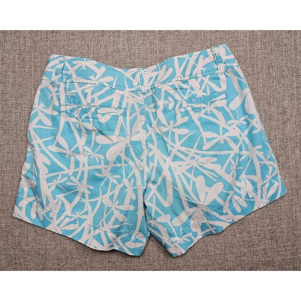 Lilly Pulitzer Shorts Womens 6 Blue Animal Print Chino Summer Casual Beach